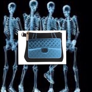 NWT X RAY Look Clutch Cosmetic Bag Blue& Black